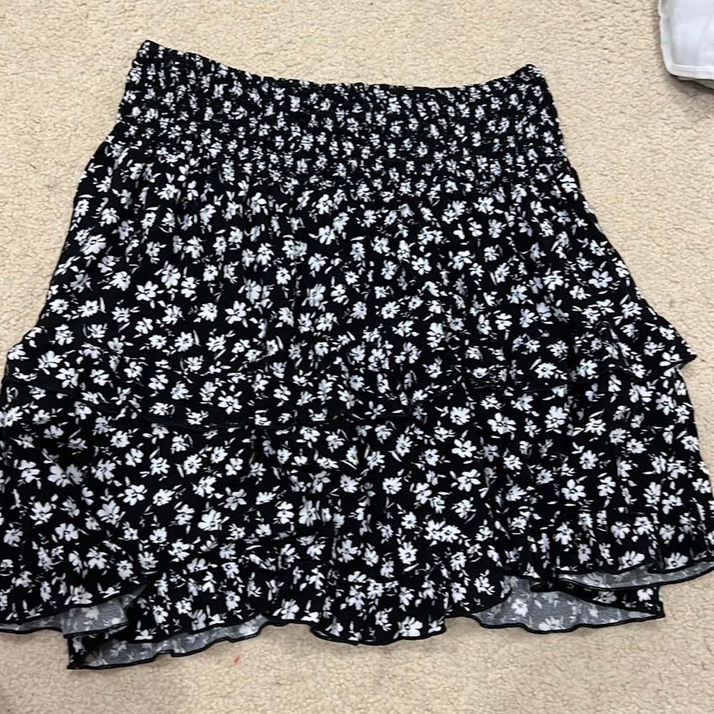 White and black flower skirt